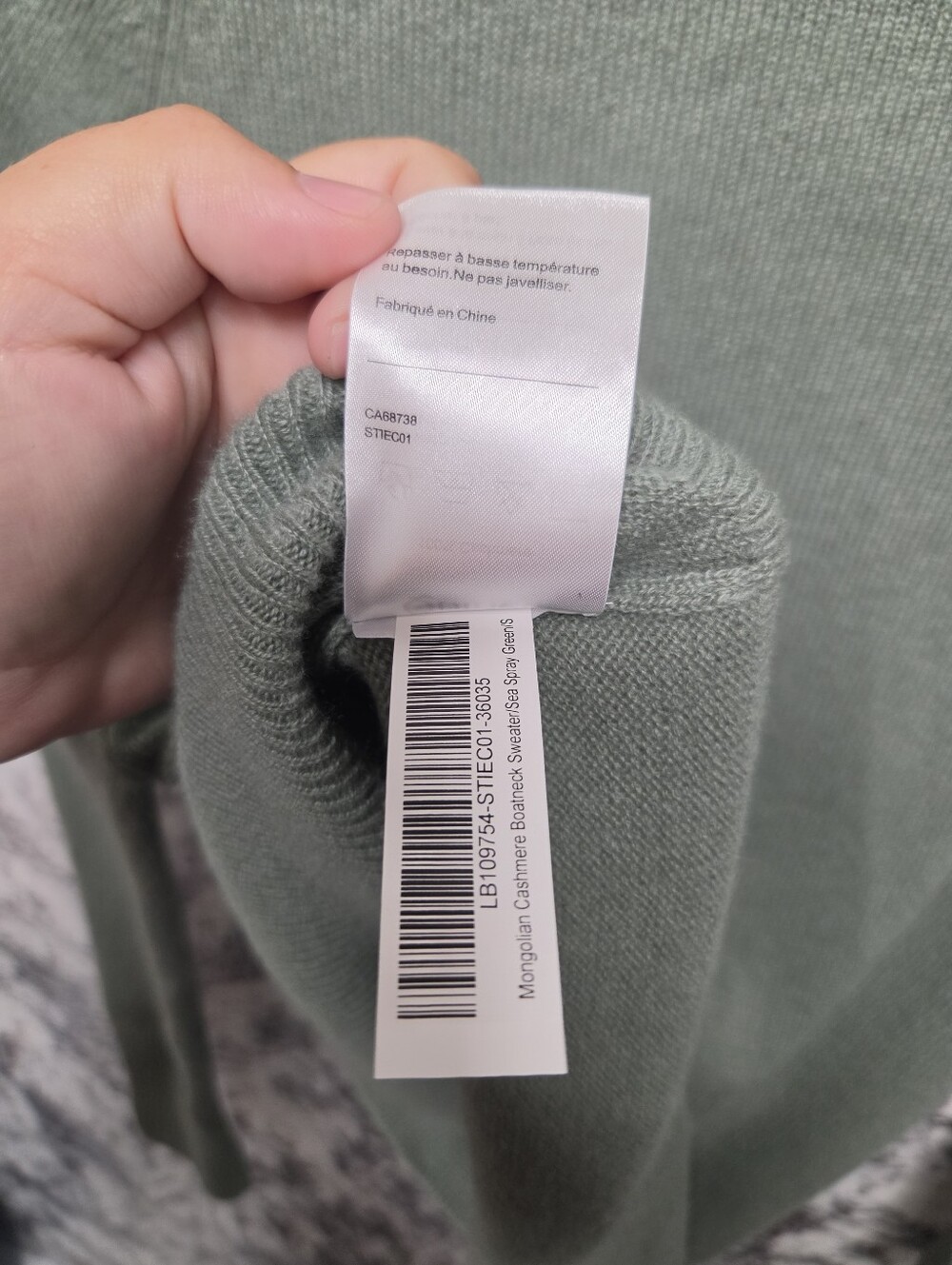 Quince 100% Mongolian Cashmere Boatneck Sweater, Seaspray Green Luxury Soft - Picture 5 of 5